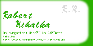robert mihalka business card